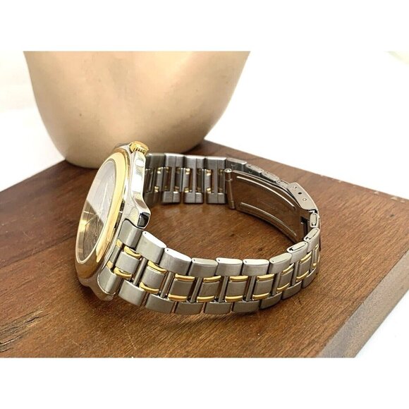 Manheim Auto Auction Men's Watch Quartz Gold Dial Two Tone Stainless Steel 40mm - Picture 8 of 14